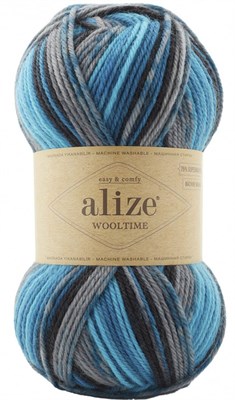 Пряжа Alize Wooltime 75% шерсть/25% полиамид, 100г №11017 Голуб.Син.Серый 116274 - фото 30606