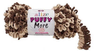 Пряжа Alize Puffy More 100% микрополиэстер, 150г №6287 Беж/Коричневый 116299 - фото 30627