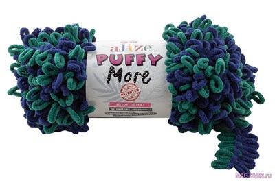 Пряжа Alize Puffy More 100% микрополиэстер, 150г №6293 Синий/Хаки 116315 - фото 30642