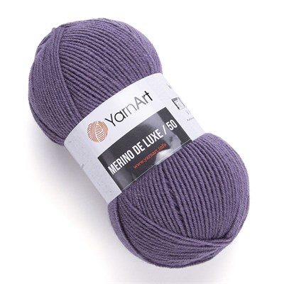 Пряжа YarnArt Merino De Luxe/50 50% шерсть/50% акрил, 100гр №852 Т.сиреневый 116981 - фото 31283