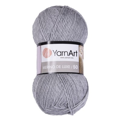 Пряжа YarnArt Merino De Luxe/50 50% шерсть/50% акрил, 100гр №282 Св.серый - фото 31293