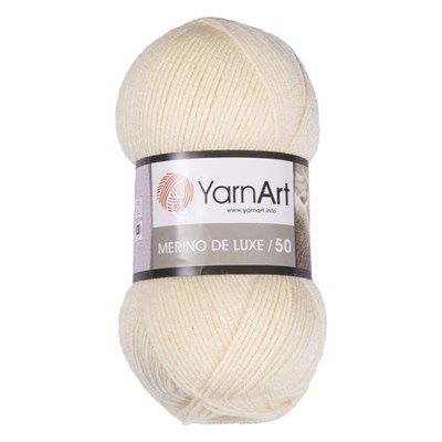 Пряжа YarnArt Merino De Luxe/50 50% шерсть/50% акрил, 100гр №7003 Кремовый 116999 - фото 31301