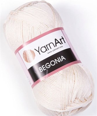 Пряжа YarnArt Begonia 100% мерсеризованный хлопок 169м/50гр №6194 Св.бежевый 117044 - фото 31341