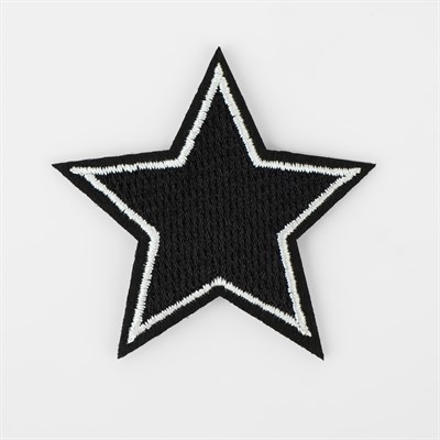 Термоаппликация «Звезда», 5×5см, цвет чёрно-белый - фото 31426