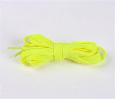 Шнурки плоские желтые неон 9мм 120см 1 пара - фото 32101