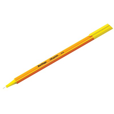 Ручка капиллярная Berlingo "Rapido" желтая, 0,4мм, трехгранная - фото 32785