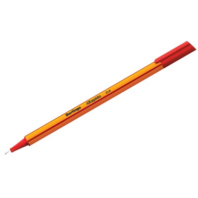 Ручка капиллярная Berlingo "Rapido" красная, 0,4мм, трехгранная - фото 32787