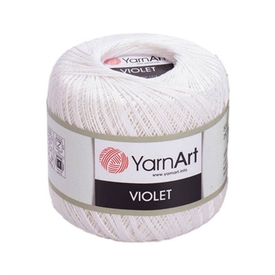 Пряжа YarnArt Violet 100% хлопок 50гр, Цв.003 Белый - фото 33239
