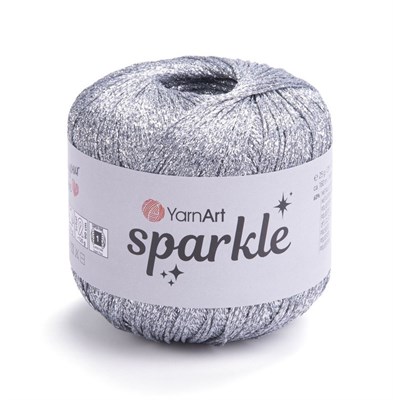 Пряжа YarnArt Sparkle 60% металик полиэстер/40% полиамид, 25г/160м №1300 Серебро 118450 - фото 33268