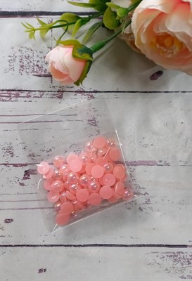 Полубусины жемчуг бензин 8мм н-р 10гр цвет розово-персиковый - фото 33272