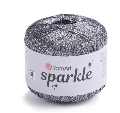 Пряжа YarnArt Sparkle 60% металик полиэстер/40% полиамид, 25г/160м №1303 Т. серебро 118504 - фото 33274