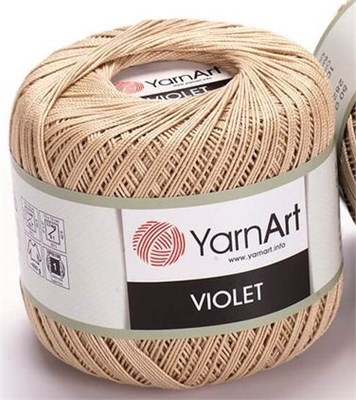 Пряжа YarnArt Violet 100% хлопок 50гр, Цв.4660 Бежевый 118513 - фото 33276