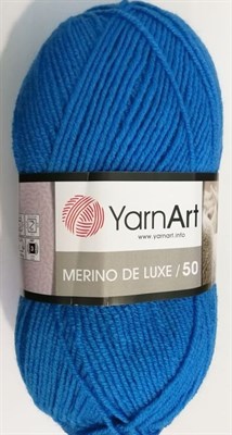 Пряжа YarnArt Merino De Luxe/50 50% шерсть/50% акрил, 100гр №3040 Синий - фото 33479
