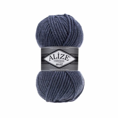 Пряжа Alize Superlana Maxi 25% шерсть/75% акрил 100г №203 Джинс 118982 - фото 33935