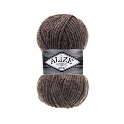 Пряжа Alize Superlana Maxi 25% шерсть/75% акрил 100г №240 Кофейный меланж 119005 - фото 33958