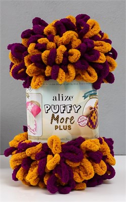 Пряжа Alize Puffy More Plus 100% микрополиэстер, 250г №8004 оранж/фиолет 119036 - фото 33985