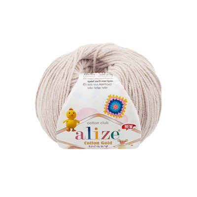 Пряжа Alize Cotton Gold Hobby new 55% хлопок/45% акрил, 50г №889 молочно-бежевый  115639 - фото 34291