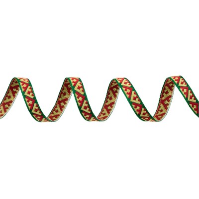 Лента жаккардовая 10мм "Gamma" C3853 (C3752) 1м рис 9640 зелено-красно-желтый (№6) 119551 - фото 34621