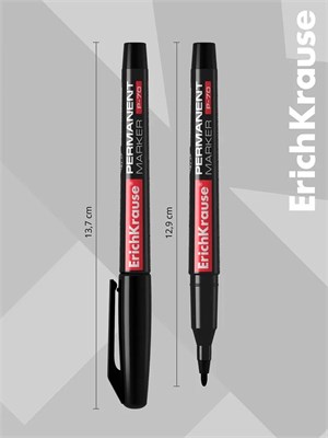 Маркер перманентный Erich Krause 1мм, черный, на спиртовой основе  16225