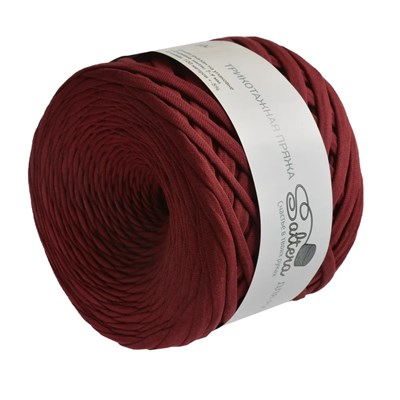 Пряжа трикотажная Saltera ЦВЕТ: ВИНО (31) 100% хлопок 100м/ширина нити 7-9мм  102546