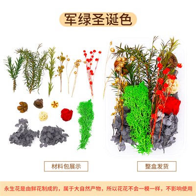 Сухоцветы д/творчества и декора "цветочки" красный/зеленый 107322