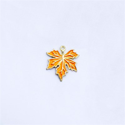 Подвеска "Кленовый лист" цв.оранжевый 125355