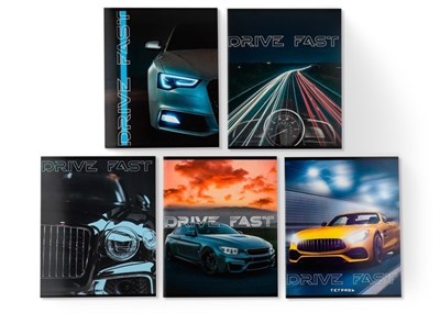 Тетрадь в клетку, 48л, А5, на скрепке, «Машины» МИКС 1шт 125546