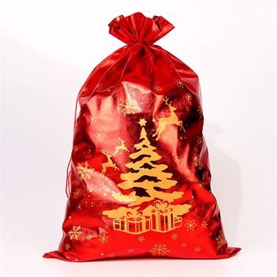 Мешок Деда Мороза «Елка с подарками», красный, 60*40см 125549