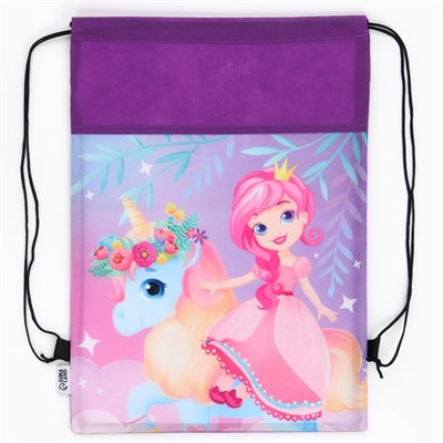 Мешок д/обуви «Принцесса и единорог» (нетканый материал) 41*30см 125567