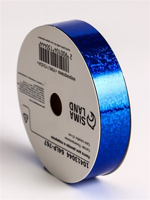 Лента голографическая д/декора и подарков, синяя, 2см*50м 125608