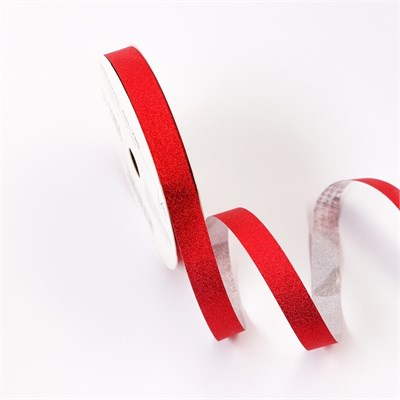 Лента д/декора и подарков с глиттером «Тиффани», 1.2см*45м, красная 125611
