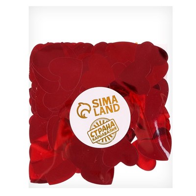 Наполнитель д/шаров «Конфетти сердце», 2.5см, 10гр, красные 125623