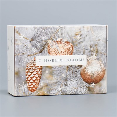 Коробка подарочная новогодняя складная «Снежные шары», 14*10*5см 125724