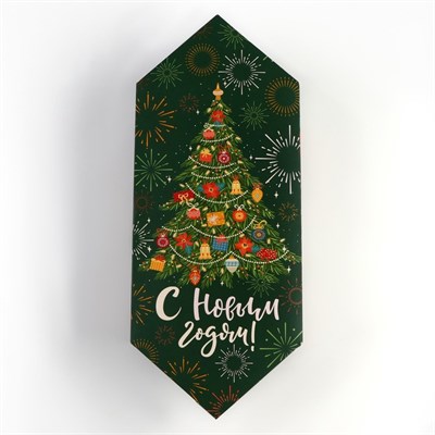 Подарочная коробка-конфета новогодняя складная «Новогодняя ёлка», 18*28*10см 125740