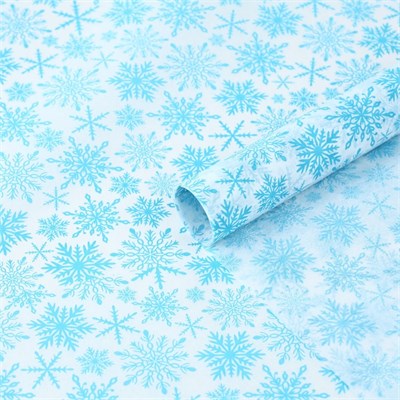 Упаковочная бумага на Новый год тишью «Снежинки», 50*70см 125743