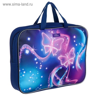 Папка д/труда, А4, текстильная, 35*27*7см «Бабочки» 125798