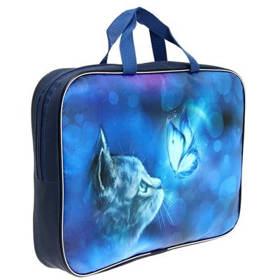 Папка д/труда, А4, текстильная, 35*27*7см «Котик» 125799