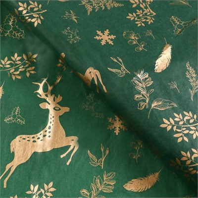 Бумага упаковочная тишью, новогодняя упаковка «Зимнее настроение»,50*66см 125814