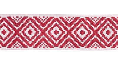 Лента жаккардовая 35 мм "Gamma" DBTRJ-97 УЗОР красный/белый 126019