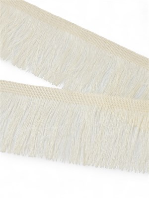 Бахрома одинарная, 6,5см, 1м, цв молочный 126138