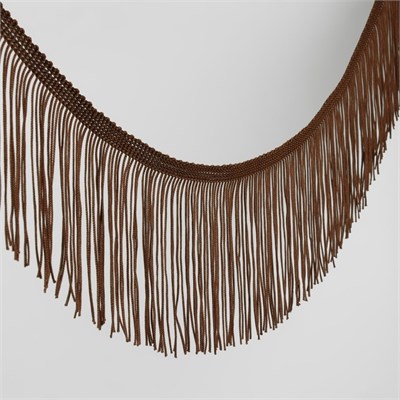 Тесьма декоративная «Бахрома», 10см, 1м, коричневая 126143