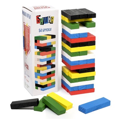 Настольная игра на баланс «Падающая башня», 54 бруска 126201