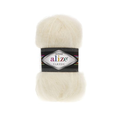 Пряжа Alize Mohair Classic 51% акрил/25% мохер/24% шерсть 100г/200м/ № 01 126285