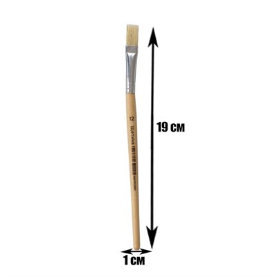 Кисть щетина №12, плоская, ручка дерево (международный размер) 126423