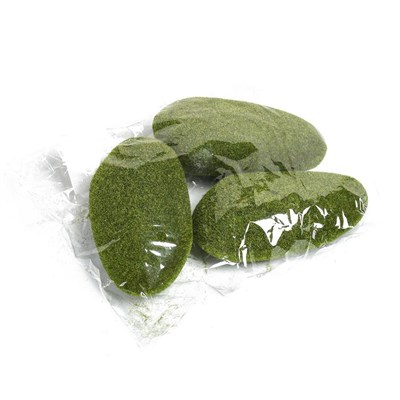 Мох искусственный, д/декора, «Овальные камни», н-р 3шт, зелёный, Greengo 126427