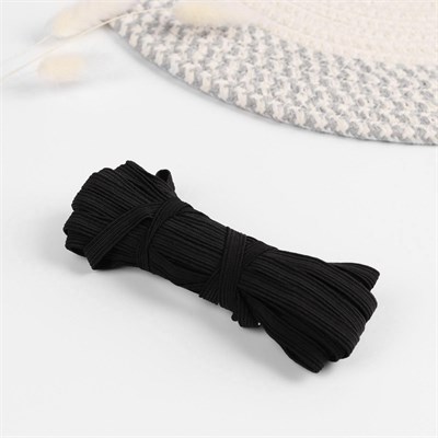 Резинка бельевая, 8мм, 10м, чёрная 126431