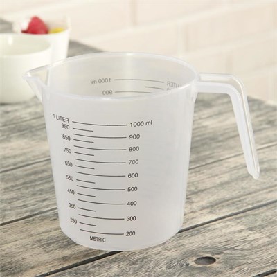 Стакан мерный, 1л, пластик, прозрачный 126447