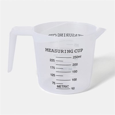 Стакан мерный Доляна, 250мл, пластик, прозрачный 126448