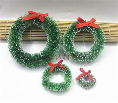 Мини-декор, венок новогодний, d-4см, цв. зеленый 126483