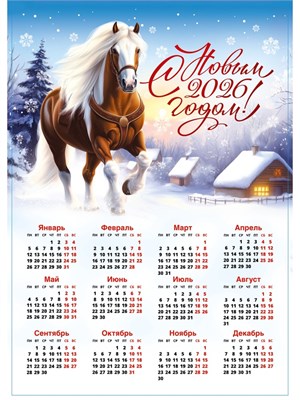 Календарь настенный 2026 «С новым годом!», А3 126592